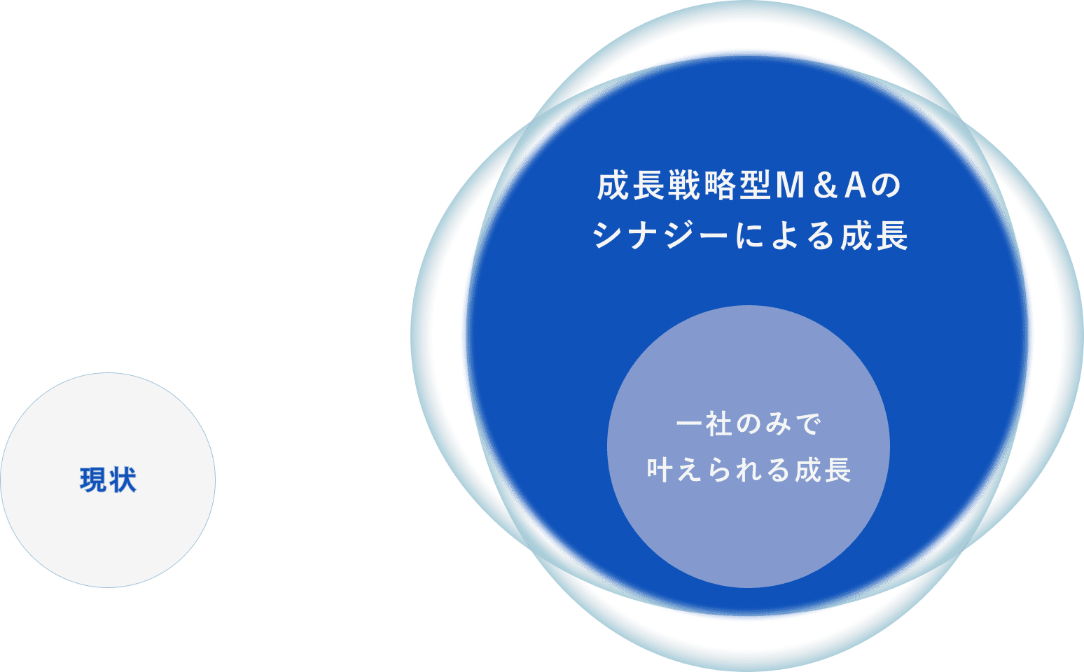 現状 成長戦略型M&Aのシナジーによる成長 一社のみで叶えられる成長
